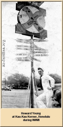 Photo: Howard Young at Kau-Kau Korner, Honolulu during WWII
