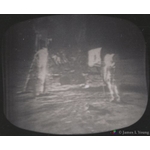 Buzz Aldrin saluting the US Flag on the moon. (07-21-1969 UTC) Apollo 11 lunar landing