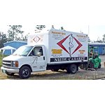 Private truck from WI delivers supplies to POD 58 <br> distribution site in Hancock Co., Mississippi.