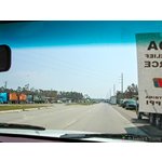 Trucks for Katrina recovery, Hwy. 90, Waveland, Miss.