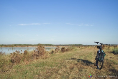 My new mountain bike a Vilano Blackjack 3.0 29er on the double dikes. (10-31-2018) - St. Marks National Wildlife Refuge.
